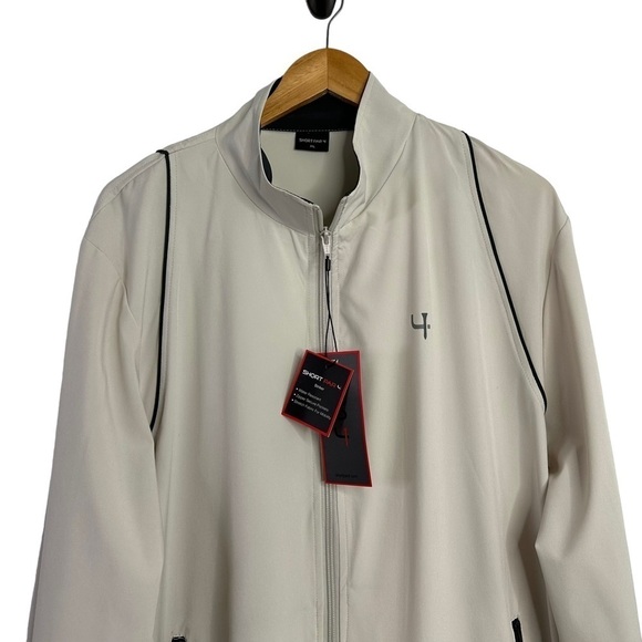 Short Par 4 MenS Striker Full Zip Golf Jacket Size XL Light Tan Athleisure - Picture 3 of 9